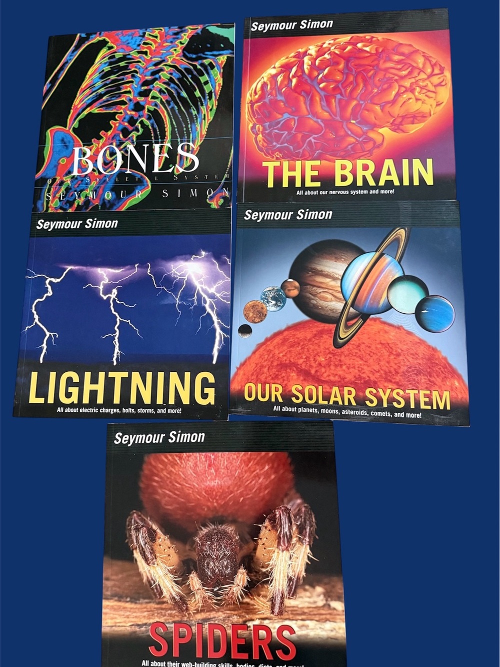 Science Book Lot - Colorful Educational Covers (Blue, Red, Yellow, Black)